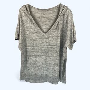 Athleta Short Sleeve Hoodie Sweater Oversized Small Gray Women's